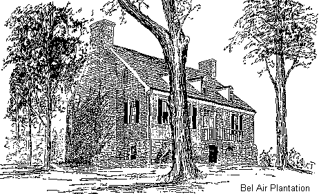 Bel Air is a oneandonehalf story preGeorgian brick house on a raised 